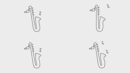 动画萨克斯管图标高清在线视频素材下载
