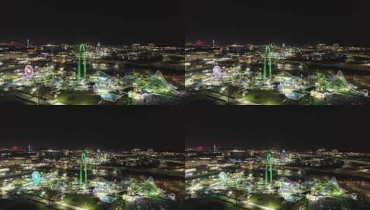 奥兰多市夜间游乐园高清在线视频素材下载