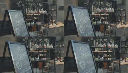 咖啡店，广告，黑板，咖啡馆高清在线视频素材下载