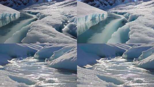 冰雪河流高清在线视频素材下载