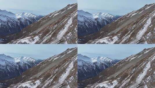 航拍四川阿坝岷山山脉雪山群峰风光高清在线视频素材下载