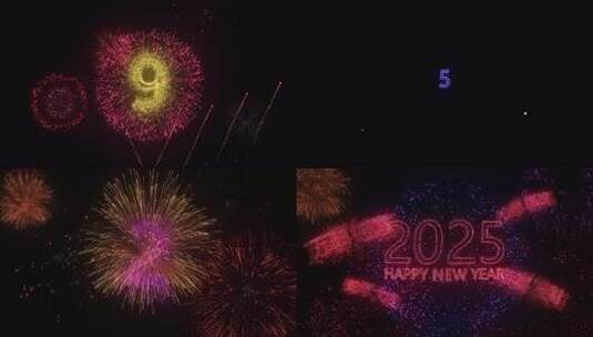 2025新年粒子烟花倒计时高清在线视频素材下载