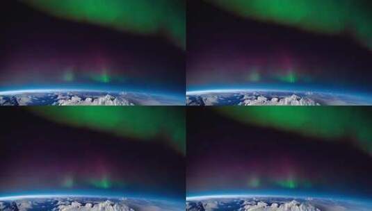雪山之上的绚丽极光高清在线视频素材下载