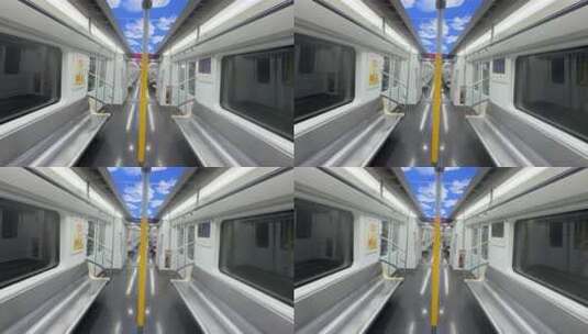 武汉地铁5号线无人驾驶地铁穿梭在隧道内部高清在线视频素材下载