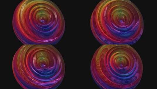 彩色无限循环3D圆环螺旋动画4KAE工程高清AE视频素材下载