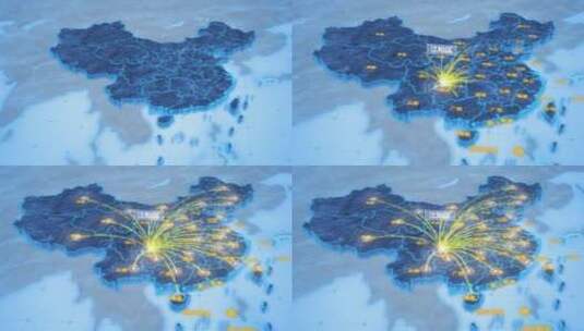 眉山市辐射全国网络地图ae模板高清AE视频素材下载