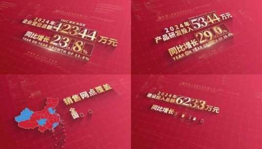 企业数据流展示图表增长数字年报【无插件】高清AE视频素材下载