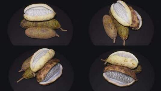 新鲜水果网红八月瓜八月炸水果香蕉高清在线视频素材下载
