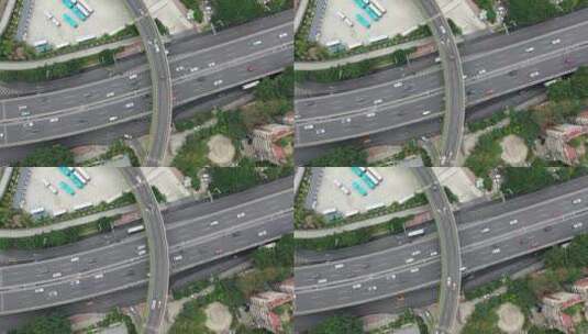 福州城市立交桥公路交通俯瞰车流高清在线视频素材下载