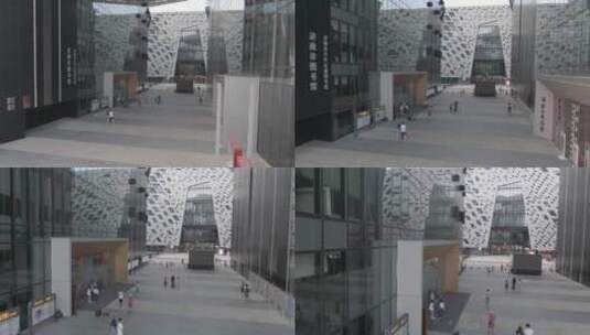 济南市图书馆航拍高清在线视频素材下载