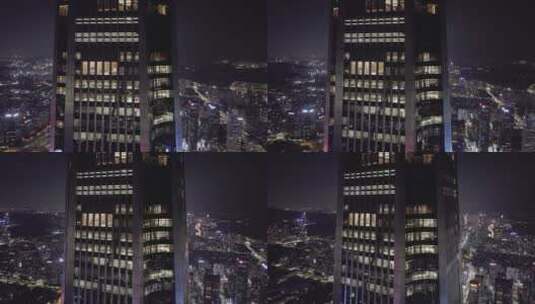 航拍深圳平安金融中心大厦夜景高清在线视频素材下载