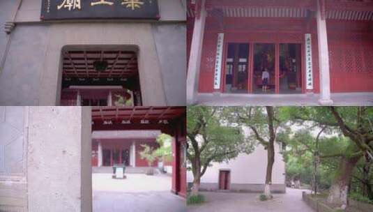 杭州吴山景区药王庙建筑4K视频素材高清在线视频素材下载