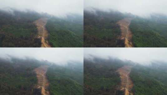 重庆山火后，北碚缙云山迎来降雨，云雾缭绕高清在线视频素材下载