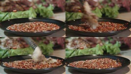 特制烤肉调料蘸料大片肉熟肉牛肉牛上脑高清在线视频素材下载
