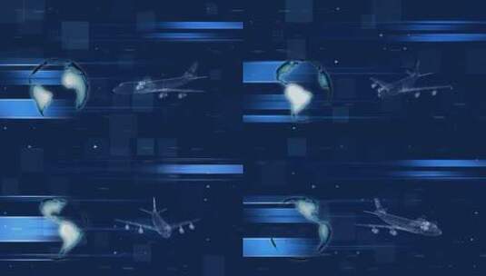 飞机环球飞行概念背景高清在线视频素材下载