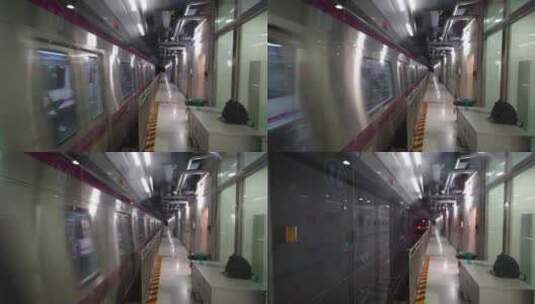 缓慢启动加速发车的地铁高清在线视频素材下载