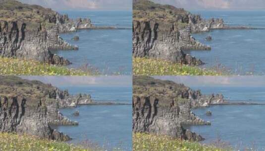 大海边的石头悬崖高清在线视频素材下载