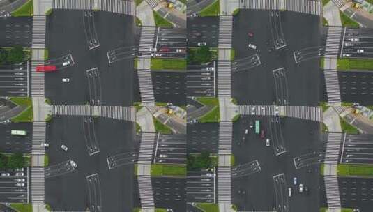 红绿灯 路口车流 车辆穿梭高清在线视频素材下载