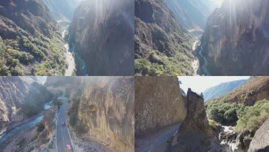 西藏219国道丙察察段沿途自然风光高清在线视频素材下载