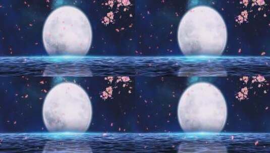 月亮花瓣唯美高清在线视频素材下载