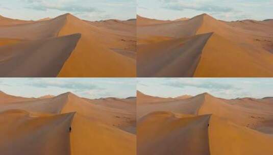 航拍沙漠旅行者高清在线视频素材下载