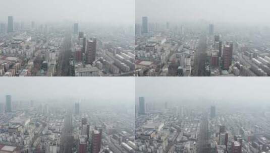 航拍山东淄博城市风景高清在线视频素材下载