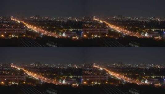 城市夜景车流 俯拍城市夜景高清在线视频素材下载