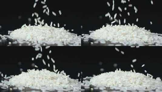 米大米农业水稻稻田米饭粮食稻谷米粒米广告高清在线视频素材下载