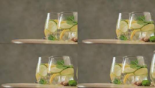桌上的柠檬水高清在线视频素材下载