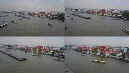 泰国城市河流船只航拍709.高清在线视频素材下载