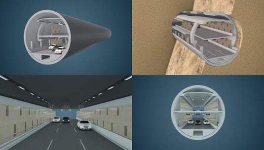 盾构隧道三维动画高清在线视频素材下载