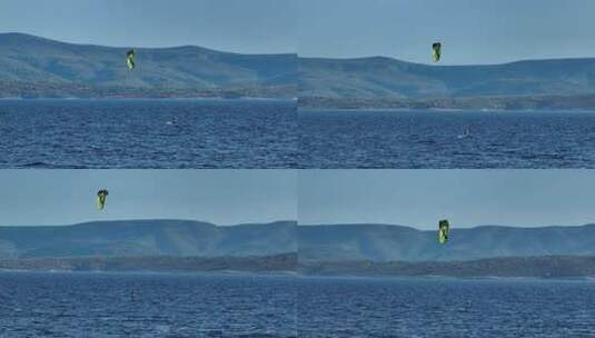 Zlatni Rat Beach附近的风筝冲浪高清在线视频素材下载