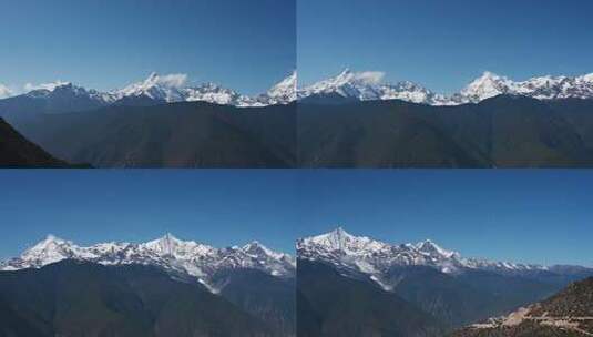 蓝天下的梅里雪山高清在线视频素材下载