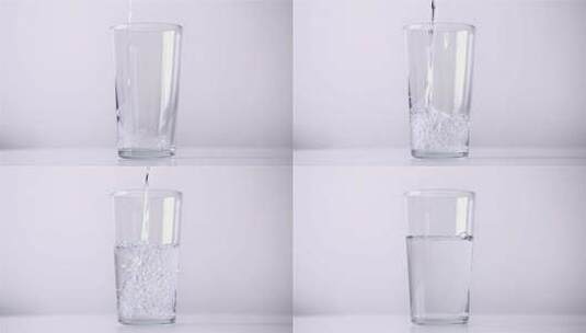 纯色水杯倒水意境增加白开水纯洁高清在线视频素材下载