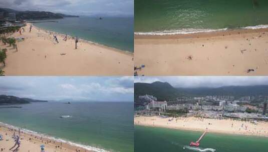 大梅沙海滨浴场沙滩高清在线视频素材下载
