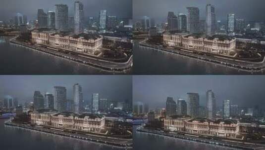 上海城市风光世界会客厅建筑夜景高清在线视频素材下载