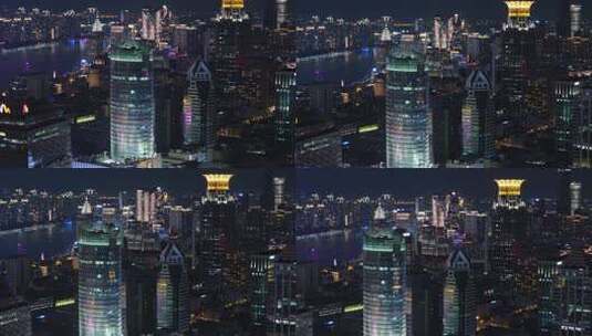 上海夜景航拍-黄浦区高清在线视频素材下载