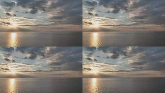 太阳落在地平线Arial景观4 K土耳其阿拉尼亚高清在线视频素材下载