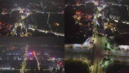 阳江市城区城市夜景延时航拍03高清在线视频素材下载