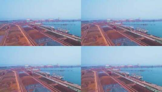 日照港港口-4k航拍高清在线视频素材下载