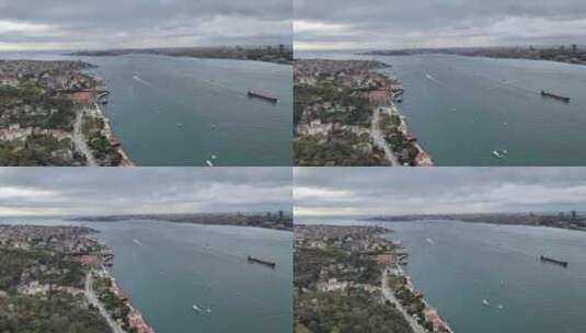 伊斯坦布尔博斯普鲁斯海峡航空公司高清在线视频素材下载