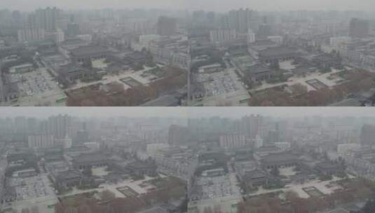 航拍西安陕西历史博物馆标志建筑大气地标高清在线视频素材下载