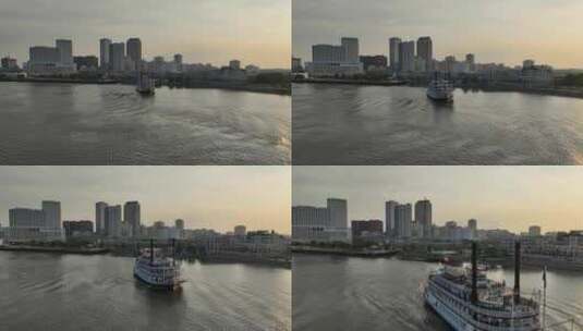 新奥尔良的内河船正在航行高清在线视频素材下载