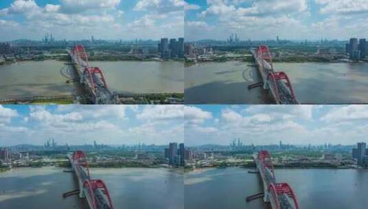 广州蓝天延时新光大桥高清在线视频素材下载