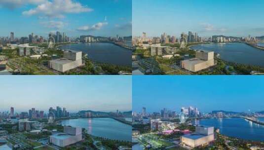 深圳宝安前海欢乐港湾延时高清在线视频素材下载
