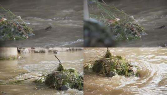 河流 流水 水面 奔流 江河 波涛 波浪翻滚高清在线视频素材下载