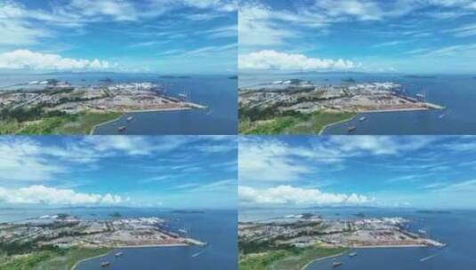 航拍广东惠州港集装箱码头高清在线视频素材下载
