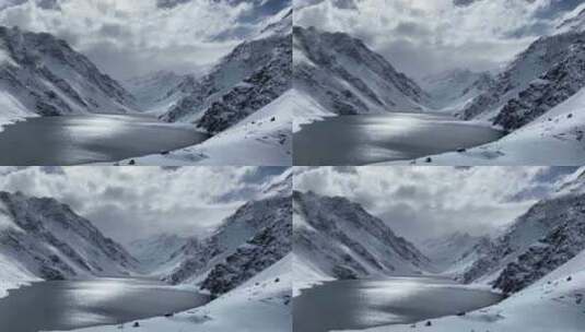 雪山 牛奶海古 冰川湖高清在线视频素材下载