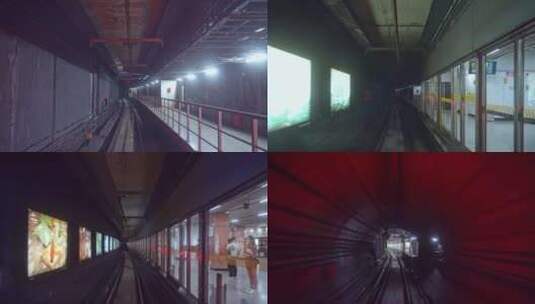 中国上海地铁隧道内行驶高清在线视频素材下载