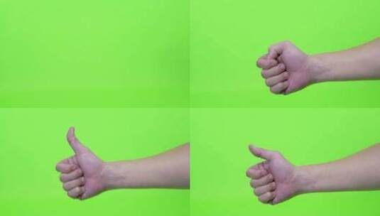 绿幕背景伸出一只手竖起大拇指高清在线视频素材下载